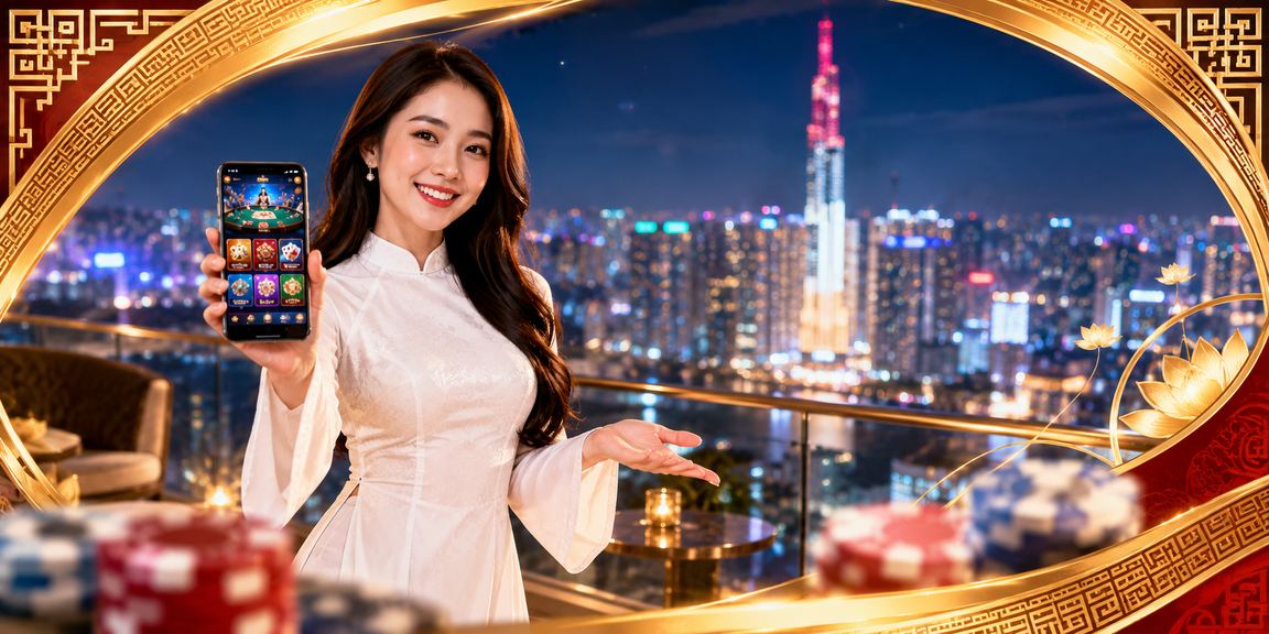 Người phụ nữ áo dài tại TP.HCM đang chơi bài qua điện thoại, nạp tiền trực tuyến tiện lợi